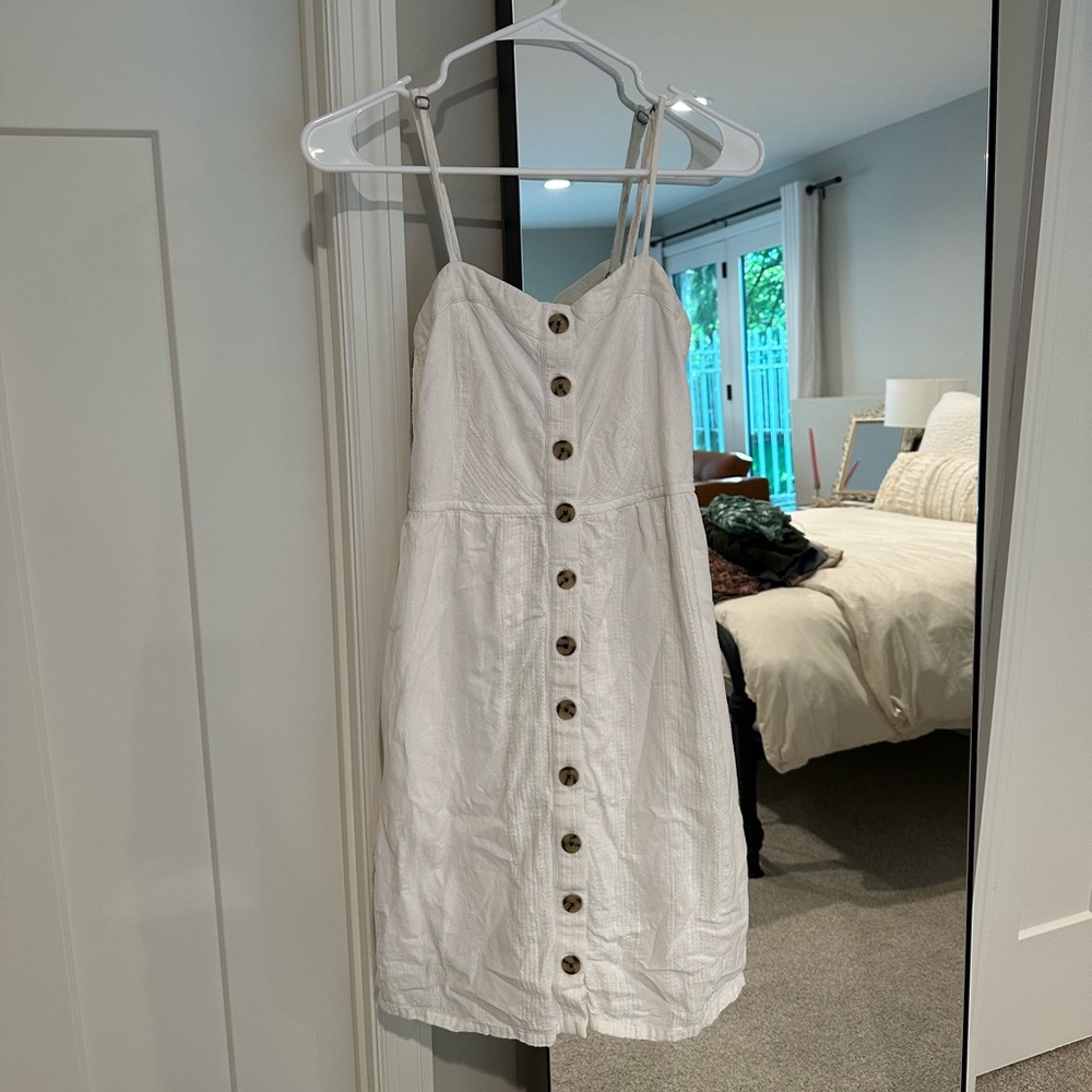 Perfect Condition White Button Dress